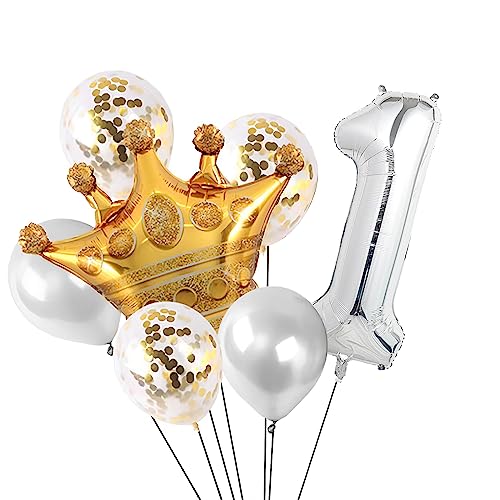 Image of 40 Inch Silver Number Balloons, Helium Mylar Foil Number Balloons for Birthdays, Number 1 Balloon for Party Wedding Bachelorette Birthday Bridal Shower Anniversary Celebration Party Decorations