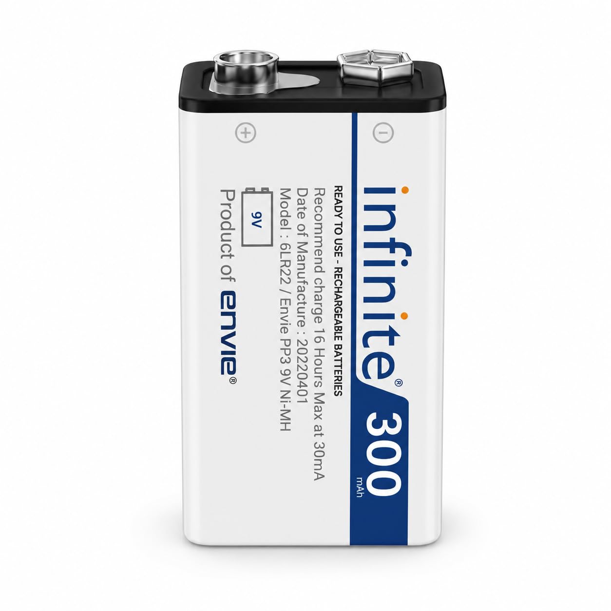 Infinite 300mAh 9V Rechargeable Battery | Ni-MH 9V Battery with Standard Snap Terminals | Reusable PP3 Battery for Multimeter, Wireless Mic, Smoke Detector, Toys, DIY Electronics-image-31