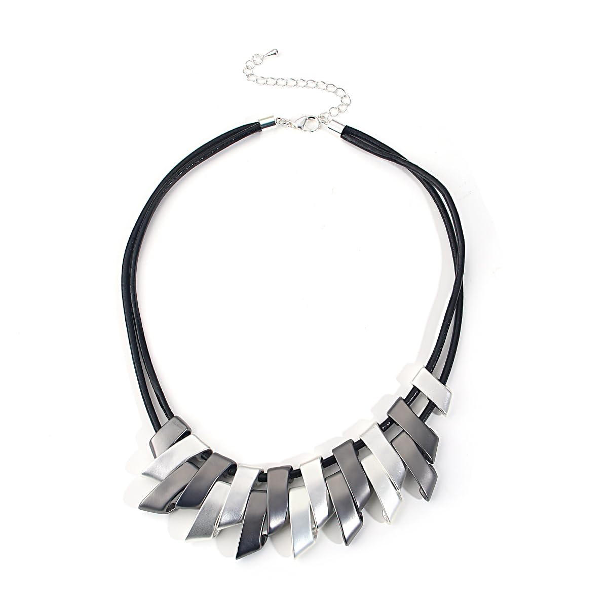 Collar Mujer Colgante Cadena Regalos Necklace Collar De Cuero con Colgantes Grandes Geométricos Vintage, Cadenas Alrededor del Cuello para Mujer