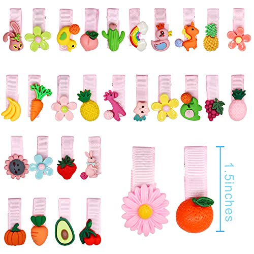 Owiizi 30 Pieces Baby Girls Hair Clips Animal Fruit Flower Pattern 1.5" Toddler Hair Alligator Clips Cute Baby Barrettes Hair Accessories For Girls Infants Toddlers #TOP2
