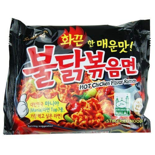 Samyang Buldak Hot Chicken Flavor Ramen, scharfe Instant Nudeln mit Hühnchengeschmack, Karton mit 40 Packungen (40 x 140g)