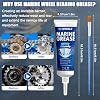 Marine Grease Tube, Waterproof High Temp Marine Wheel Bearing Grease, Extreme Pressure Protection, High Performance Multi-Purpose for Steering Cables, Throttle and Shift Cables, 50g