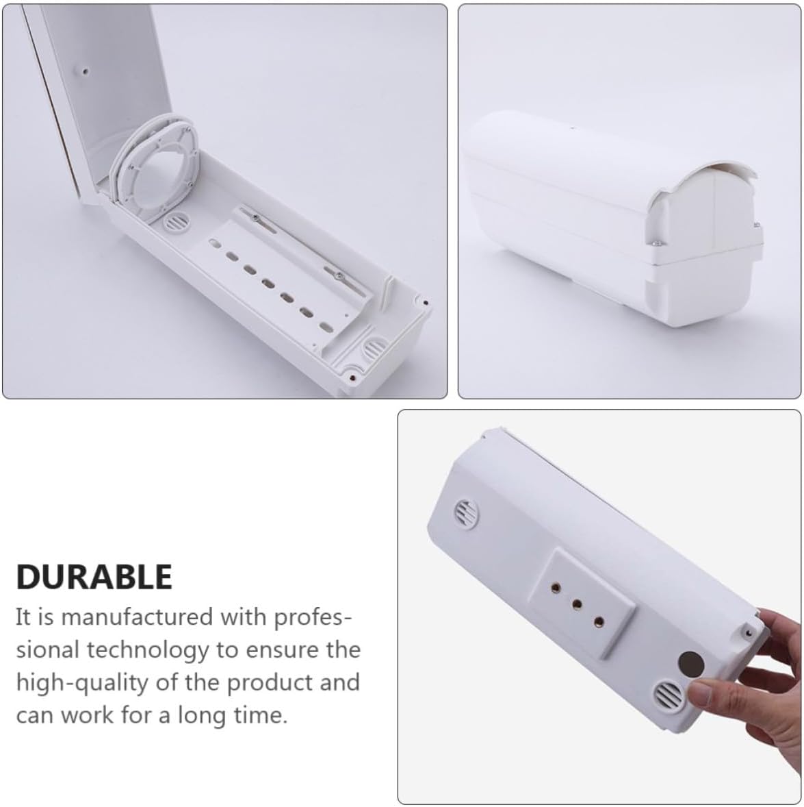 Security Camera Protective Cover with Large Viewing Angle, White Pp Material Case for Outdoor Monitor Cameras, Sealed Environment Sleeve for Weather Protection