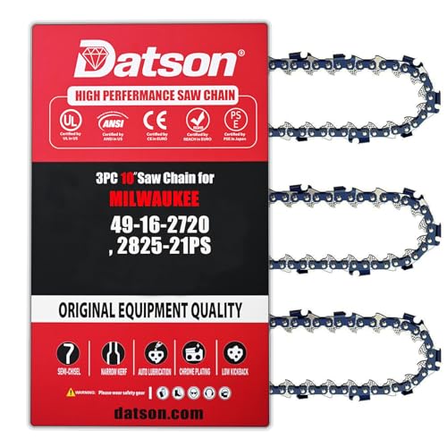 3PC 10 Inch Pole Saw Chain for Milwaukee 49-16-2720 10 Replacement Chain for Milwaukee 2825-21PS 2825-20PS Pole Saw - Replaces 49-16-2723