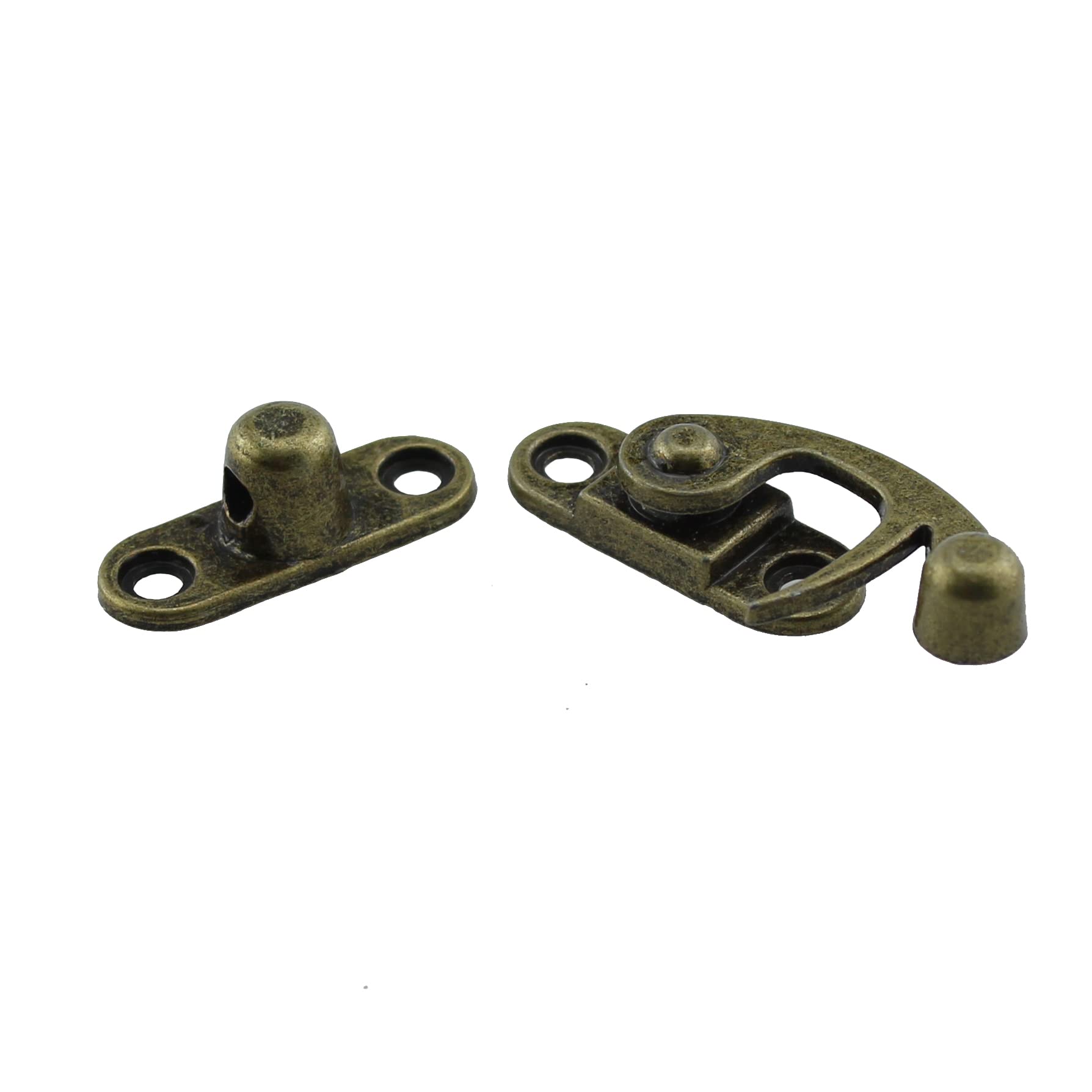 TAODAN 4PCS Antico Vintage Chiusura di Blocco Chiusura Destra Gancio Decorativo Hasp Bronzo Swing Lock Chiusura Toggle Chiusura a Scatto Horn Lock Scatola di Gioielli in Legno Chiusura a Gancio