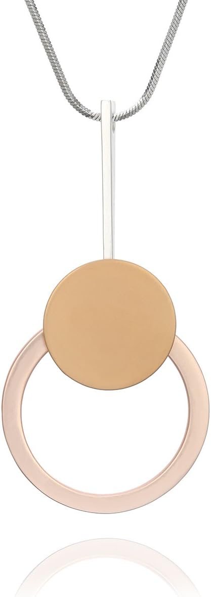 OuranLong Necklace for Women,Gold and Silver Plated Pendant Necklace Girls Shiny Chain Necklace