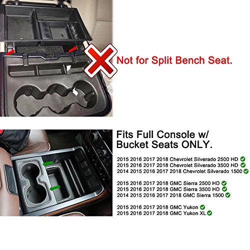 image for Autou Car Center Console Organizer Tray for Chevy Silverado GMC Sierra