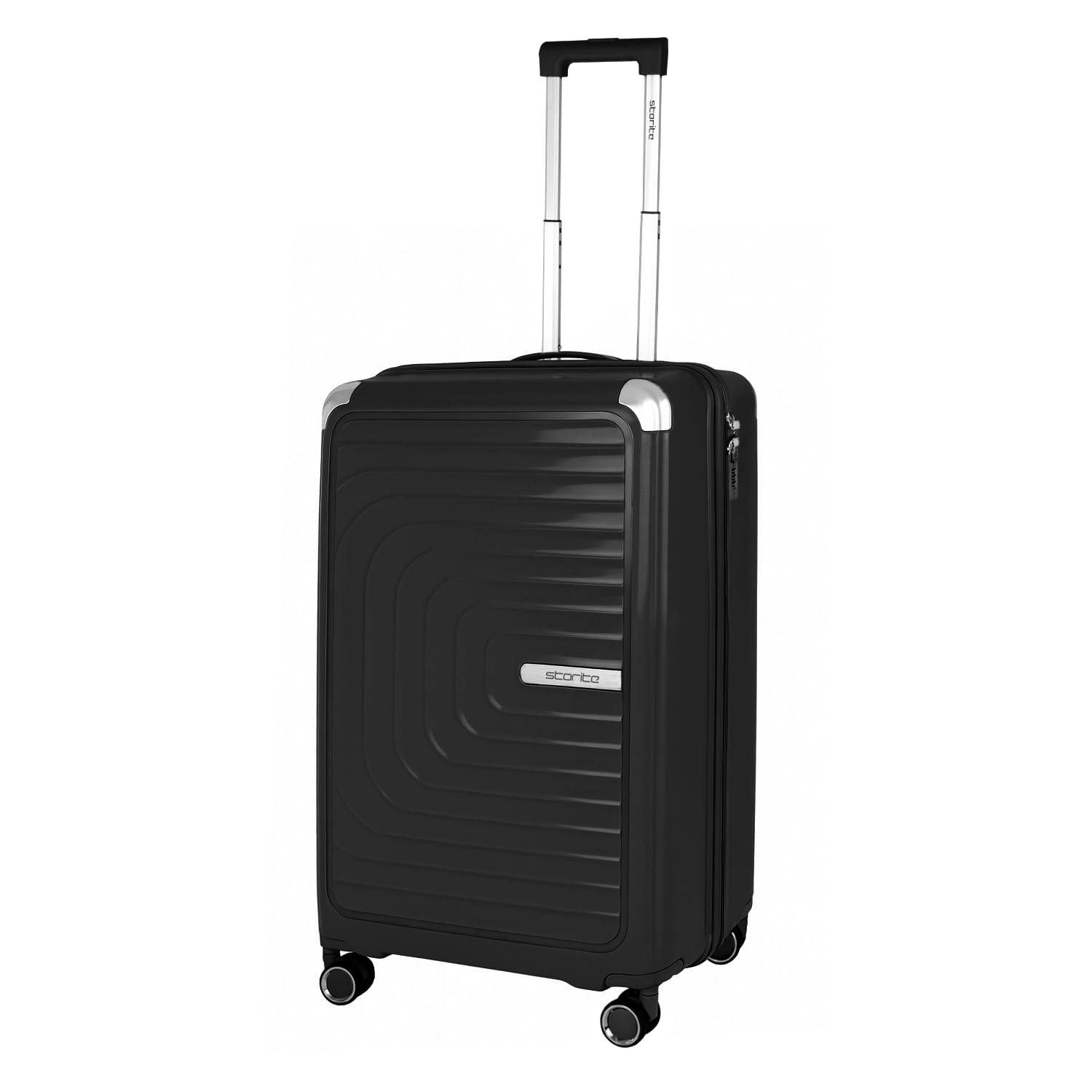 55Cms | 20 Inch Polypropylene Hard Side Cabin Trolley Luggage with 360° Spinner Wheels & TSA Lock Lightweight Travel Suitcase for Men & Women - Black-image-42