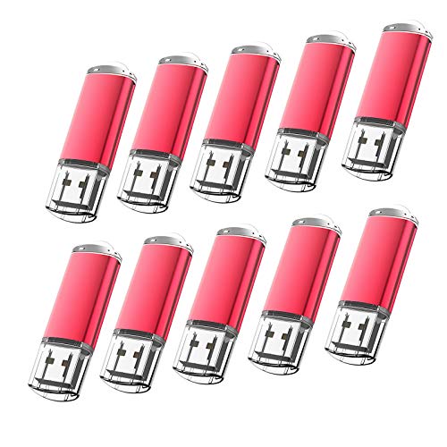 KOOTION 10PCS 1GB USB 2.0 Flash Drive 10 Pack USB Flash Drives Memory Stick Thumb Drive Pen Drive, Red