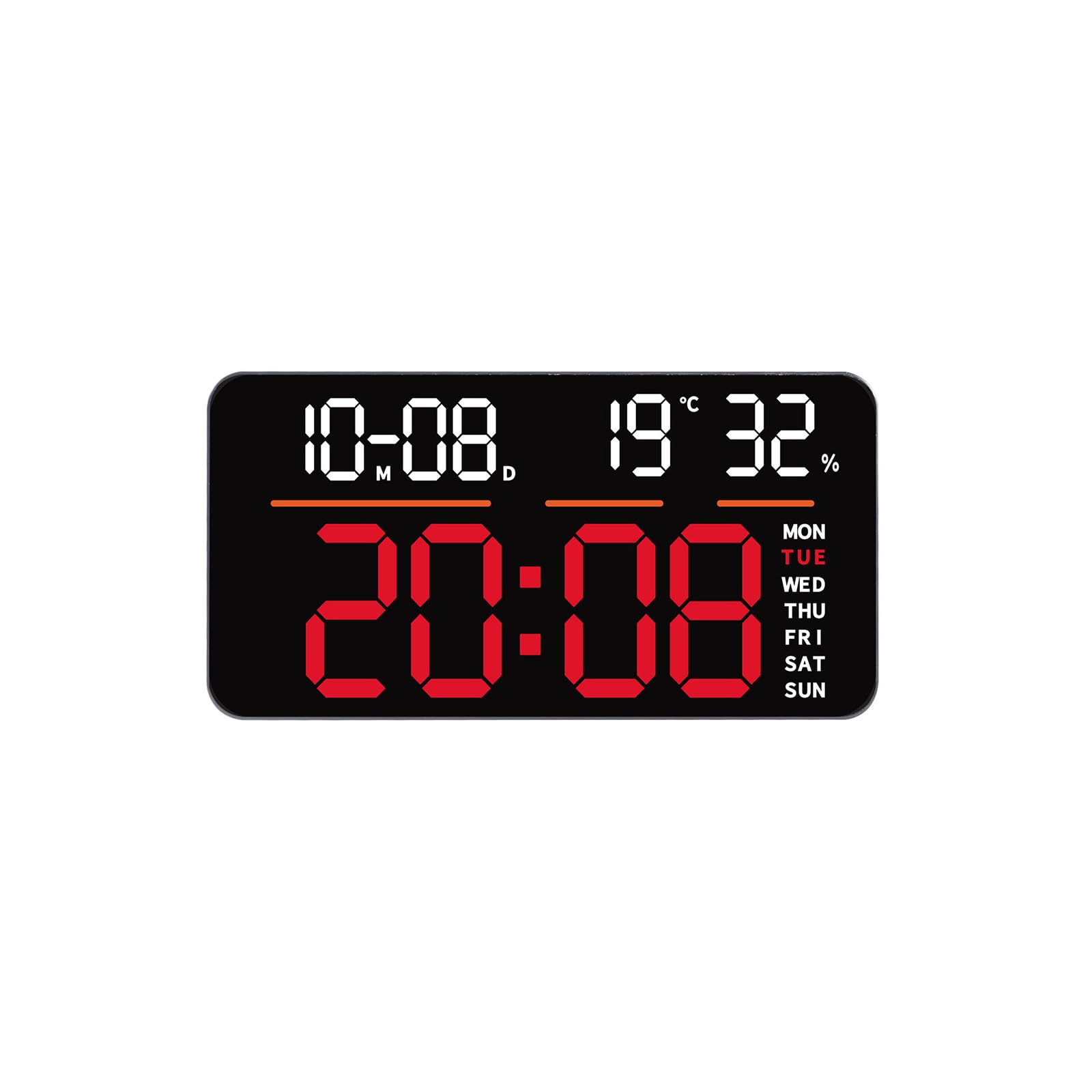 Reloj digital pantalla LED grande con funcionamiento silencioso contra el insomnio