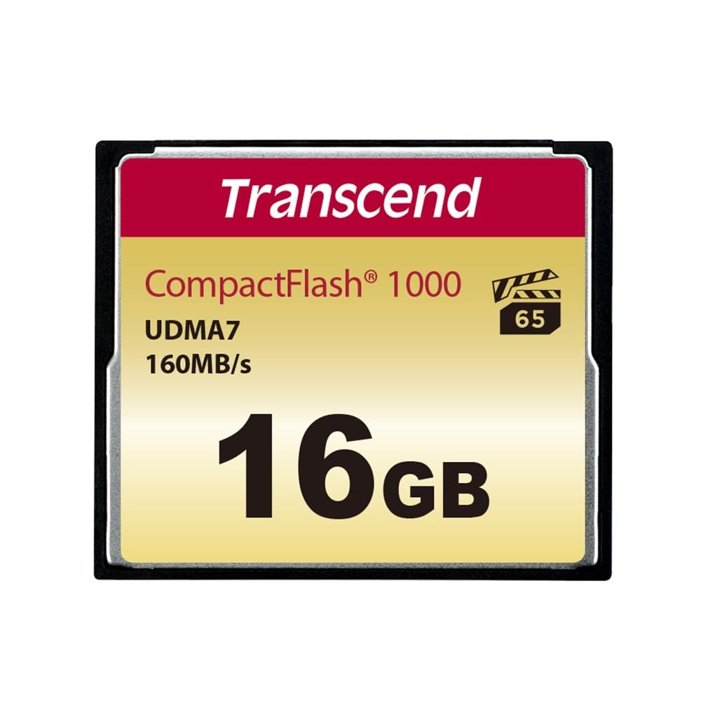 Transcend TS16GCF1000 Ultimate CompactFlash 16GB Speicherkarte (1000x, 120Mbps, Quad-Channel, VPG-20 Video Performance) schwarz