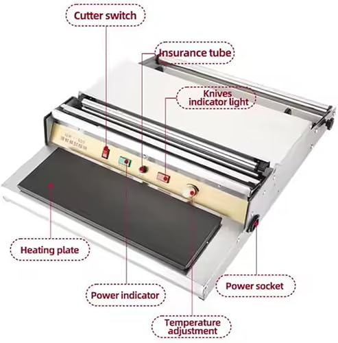 Seababyhouse 45cm (17,7 Zoll) Stretchfolienspender, Manuelle Versiegelungsmaschine für Lebensmittelverpackungen, Heizfolienspender für Obstschale Lebensmittelverpackung Küche