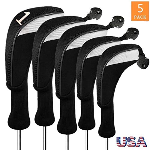 FINGER TEN Golf Club Head Covers Woods Driver Fairway Hybrid 3/4/5 Set, Headcovers