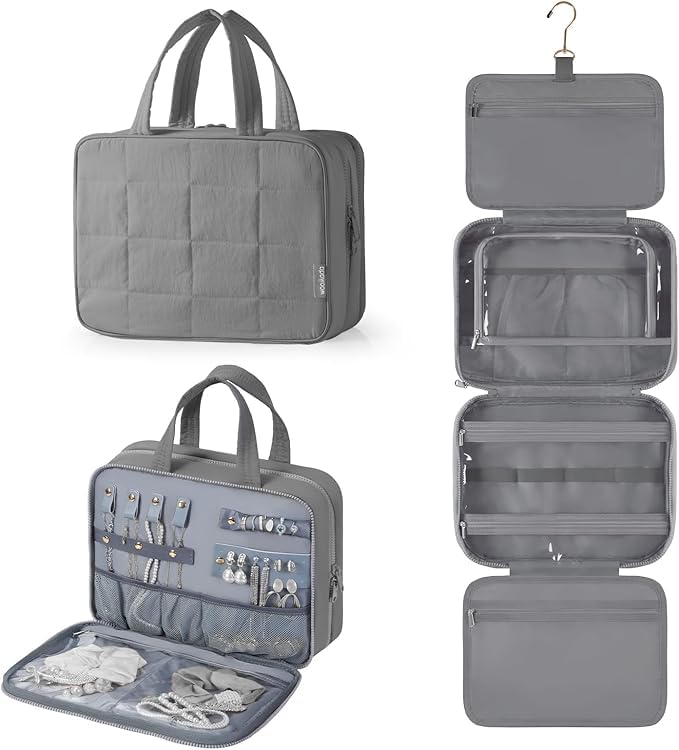 KARMNEEV Hanging Travel Toiletry Bag for Men and Women, 4 Zippered Compartments Holds Daily...