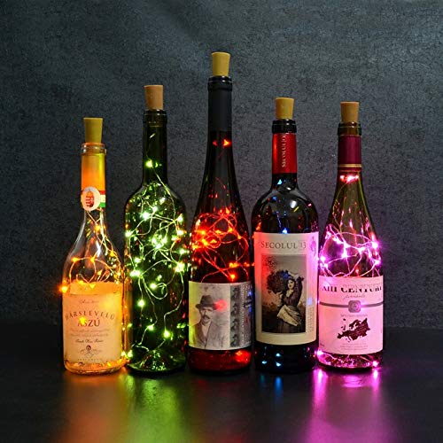 KALUO Luci A Sughero Per Bottiglie - 6 Pezzi, 3M Di Filo Di Rame Con 30 LED Viola - Alimentazione A Batteria, Impermeabili, Per Decorazioni Feste, Matrimoni, Natale