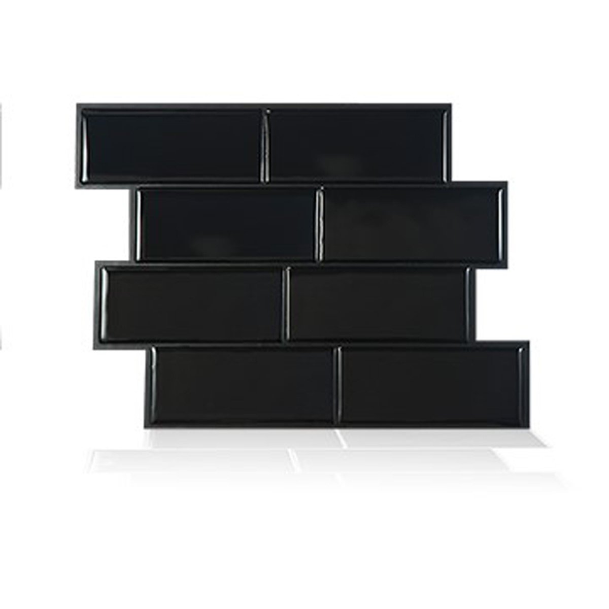 Adhesive Wall Tiles - Gel-O Patented Technology 24 x 21 cm, Metro Black