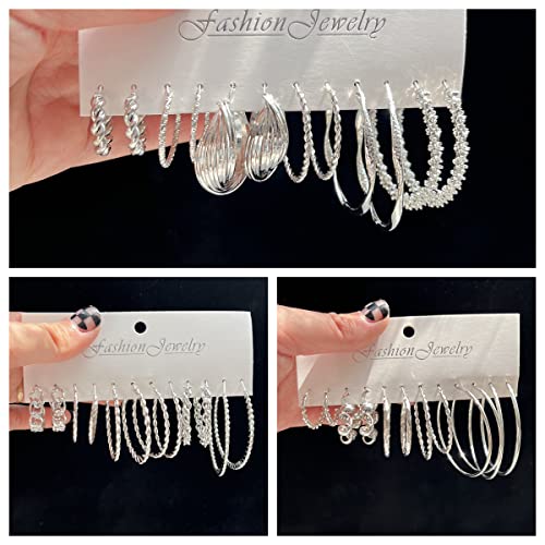 36 Pairs Gold Hoop Earrings for Women, Chunky Gold Hoop Earrings Multipack,Hypoallergenic Big and Small Gold Earrings Set for Birthday Party Jewelry Gift3