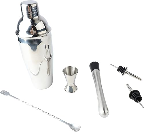 Miniatura 1 de Kit de barman de acero inoxidable  Juego de coctelera de 6 piezas con capacidad de 25.4 fl oz, para mezclar bebidas, bar en casa, fiesta