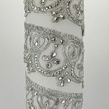 aplicador para strass hotfix crystal ► Ancho: 7 Centímetros. PASAMANERÍA GALÓN METALIZADO BORDADO CON APLICACIONES DE STRASS (PLATA, 1 METRO)