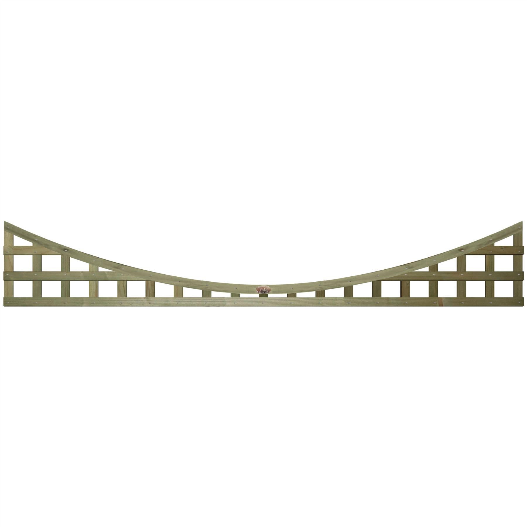 Privacy Fence Panel Topper 6ft x 1ft Concave Square Trellis Wooden 4pk