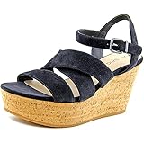 VIA SPIGA Kendall Platform Wedge Strappy Sandals - Black, 10 M US / 40 EU
