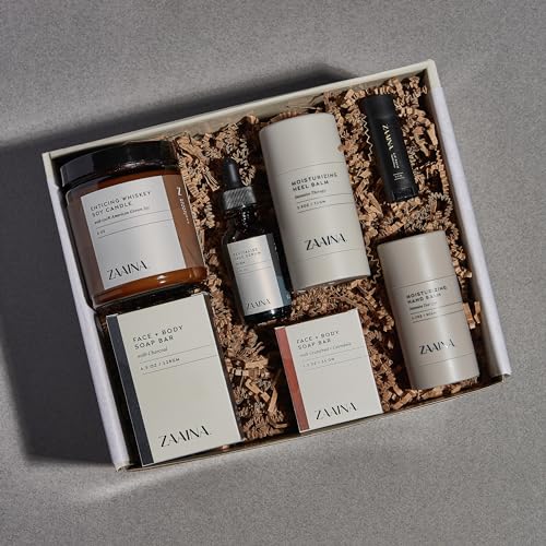 ZAAINA Men’s Self Care Kit – Luxury Spa Gift Set for Men with Face Serum, Soaps, Heel Balm & Lip Balm – Grooming Care Package for Men – Birthday & Relaxation Kit (Premium Set with Whiskey Candle) - Image 3
