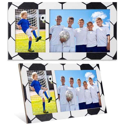 Yuntau 2-Pack Double Opening Soccer Photo Frames 3x5 & 7x5