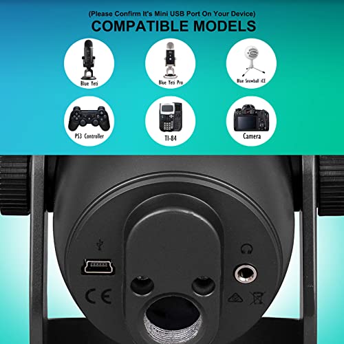 Image of 2 Pack 6ft Replacement Power Cord for Blue Yeti Microphones MIC, Blue Snowball iCE USB Mic Wire, TI-84 Graphing Calculator, TI-Nspire CX /CX CAS, TI84 Plus Charging USB A to mini B Data Transfer Cable
