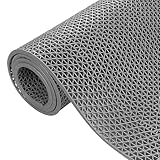 uyoyous Drainage Floor Mat 3x16.4 ft Commercial Non Slip Pool Mats PVC Rubber Mat with Holes Grease Resistant Anti-Fatigue for Drain, Deck, Pool, Kitchen