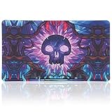 MTGPRO Playmat for MTG 24x14 Inches,Playmat for Magic The Gathering with Non-Slip Rubber Base and Stitched Edges, Includes Storage Bag - Ideal for MTG/RPG/CCG Trading Game Card Mat(Purple)