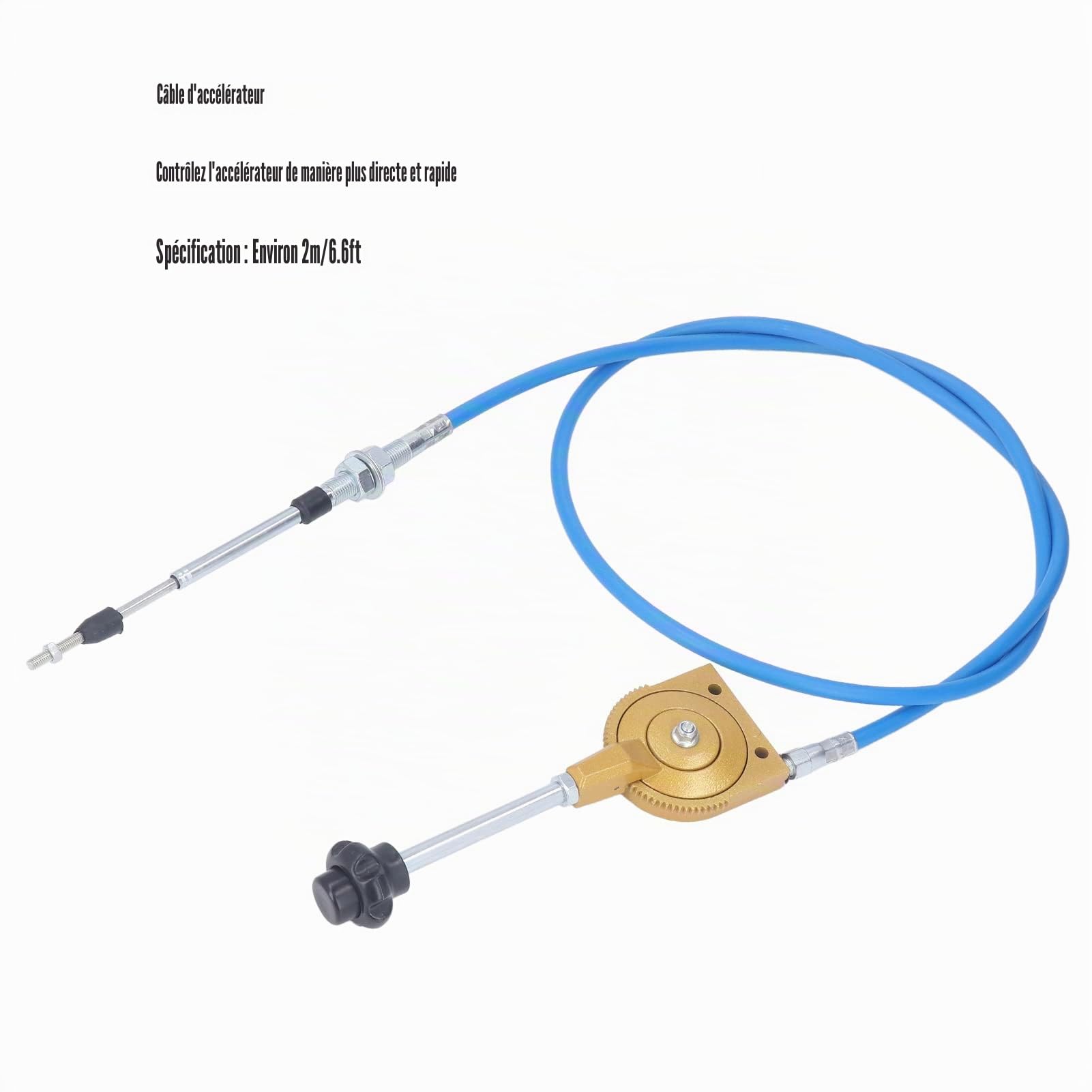 Câble D'accélérateur D'excavatrice 2m PU Câble D'accélérateur Manuel Résistant aux Intempéries en Acier Inoxydable pour Mélangeur D'excavatrice