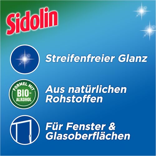 Sidolin Streifenfrei All in 1 Cristal (500 ml), Glasreiniger verleiht Sauberkeit, Glanz & Schutz, Fensterreiniger mit Bio-Alkohol, Flasche aus 100% recyceltem Plastik 2
