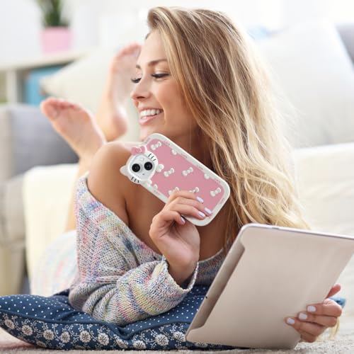Coque iPhone 17 Pro Max chat mignon silicone souple rose drôle rétro Danzel