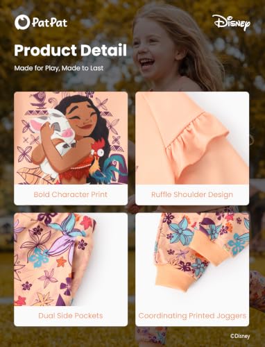 Image of Disney Outfits for Girls Long Sleeve Shirt Pocket Pant Toddler Sweatsuit