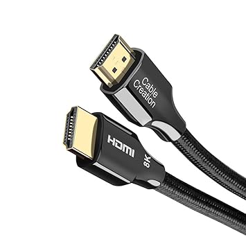CableCreation 8K HDMI Cable 10 FT, HDMI 2.1 Ultra HD High-Speed Cable 48Gbps, 8K 60Hz, HDCP 2.2, 4:4:4 HDR, ARC, Compatible with PS5, PS4, Xbox Series X, Xbox One, QLED TV, Roku TV