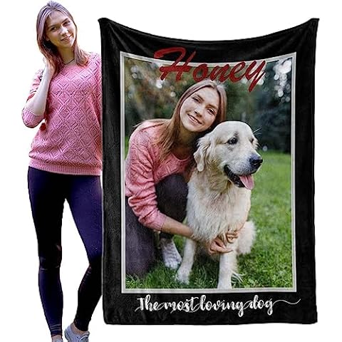 Dailyextreme Custom Blanket Photo Blankets Personalized Throw Blanket with Picture Upload Customizable Blanket for Family Friend Birthday (48"x32") Cover