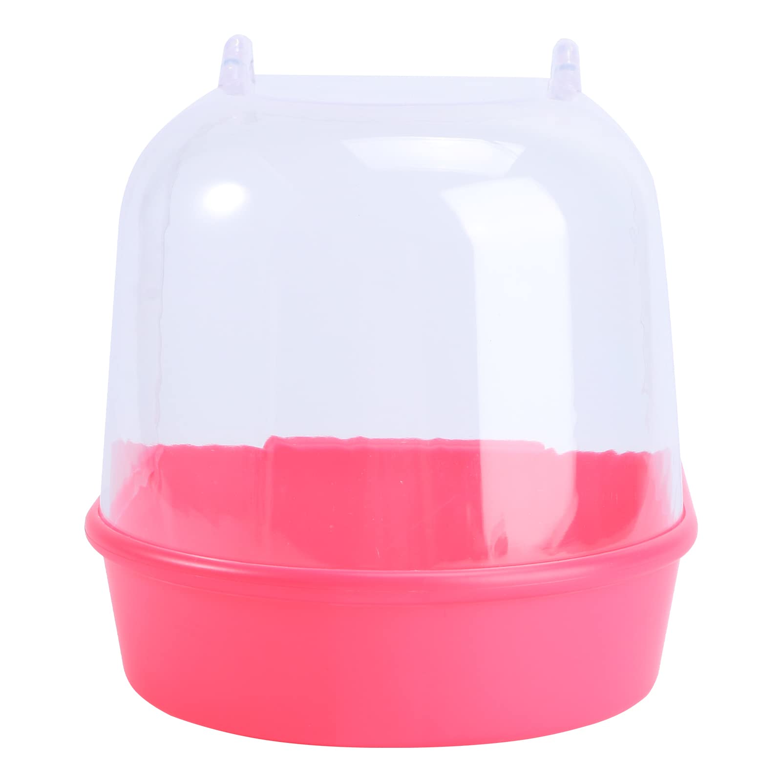 iplusmile Eco-friendly with Semi- Cover Bird Bath Red Plastic for Small Birds and Parrots Suitable for Cage Use and Parakeet Shower