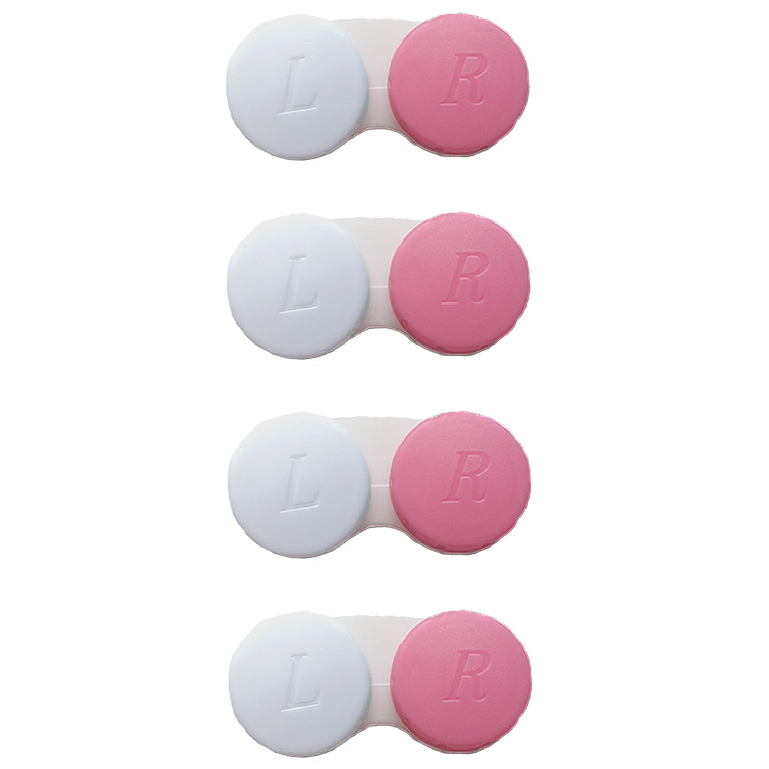 4 Pack Contact lens case Bulk Contact Lens Soak Storage Box Holder Container(Pink)