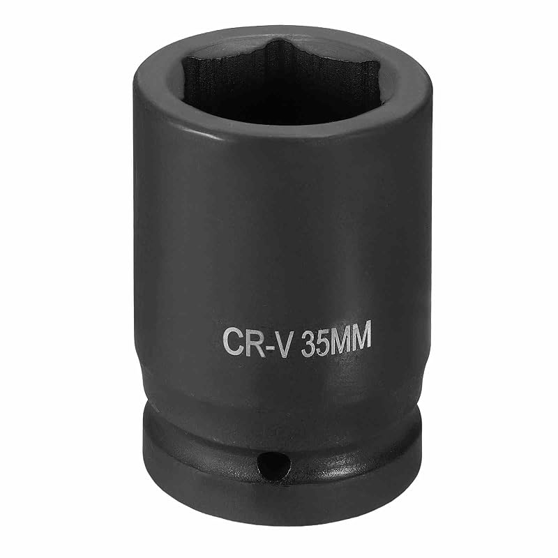 Soquete de impacto sextavado de 35 mm HARFINGTON com encaixe quadrado de 25,4 mm (1 pol.) em aço CR-V