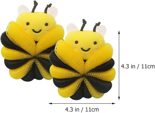Miniatura 2 de Beaupretty 2 esponjas de baño de dibujos animados de animales de lufa de malla de baño de bolas de depurador corporal spa ducha cepillo de malla