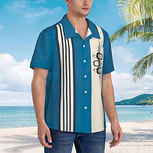 Gwnnb Bowling Shirts For Men Geometric Print Short Sleeve Regular Fit Hawaiian Casual Button Down Beach Shirts #TOP3