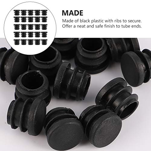 ULTECHNOVO 100Pcs Plugue Plástico Redondo de 20 Mm Tubo Tubo Tampa Final Cadeira Desliza Protetor pa