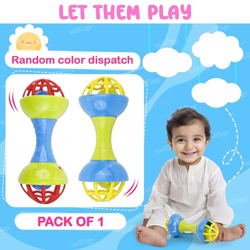 Image of Zest 4 Toyz Baby Rattle Toy for Toddler Colorful Soft-Grip Rattles Teether Toys for Babies Toy with Gentle Sound BPA-Free Safe for 3 Months and Above Perfect First Gift for Infants