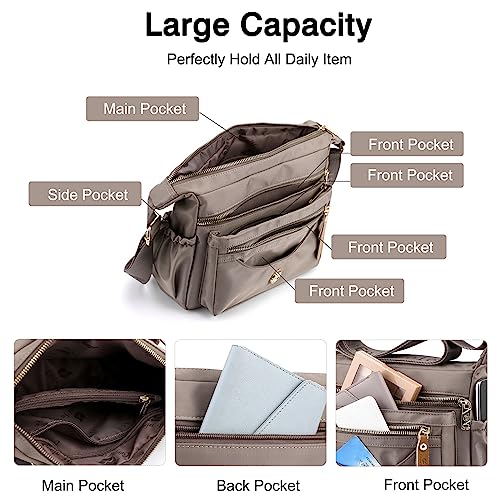 Crossbody Bags for Women Ultra-light Shoulder Bag Ladies Handbag with Adjustable Wide Strap Hobos & Shoulder Bags Satchels for Outdoors Workout Travel Shopping Messenger Bag Daily Use Black4