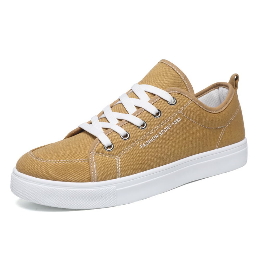 tazimall New Casual Sneakers for Men Lace-Up Canvas Shoes Low Top Walking Shoes