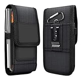 Veemok Phone Holster for Men – 6.8'' Nylon Belt Clip Pouch with Card Holder | Mobile Purse Holster Case for All Phones – Large Capacity, Durable & Lightweight (Black, XXL)