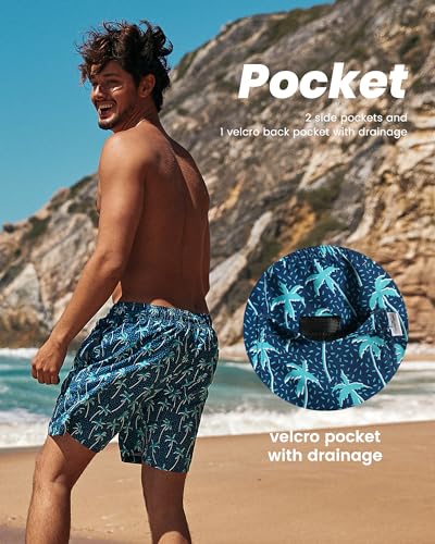 Image of maamgic Mens Slim Fit Swim Shorts Swim Trunks 7 inch Quick Dry Mens Bathing Suits with Mesh Lining