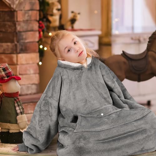 Image of Catalonia Oversized Hoodie Blanket Sweatshirt, Comfortable Sherpa Giant Pullover with Large Front Pocket for Adults Men Women Teenagers Wife Girlfriend