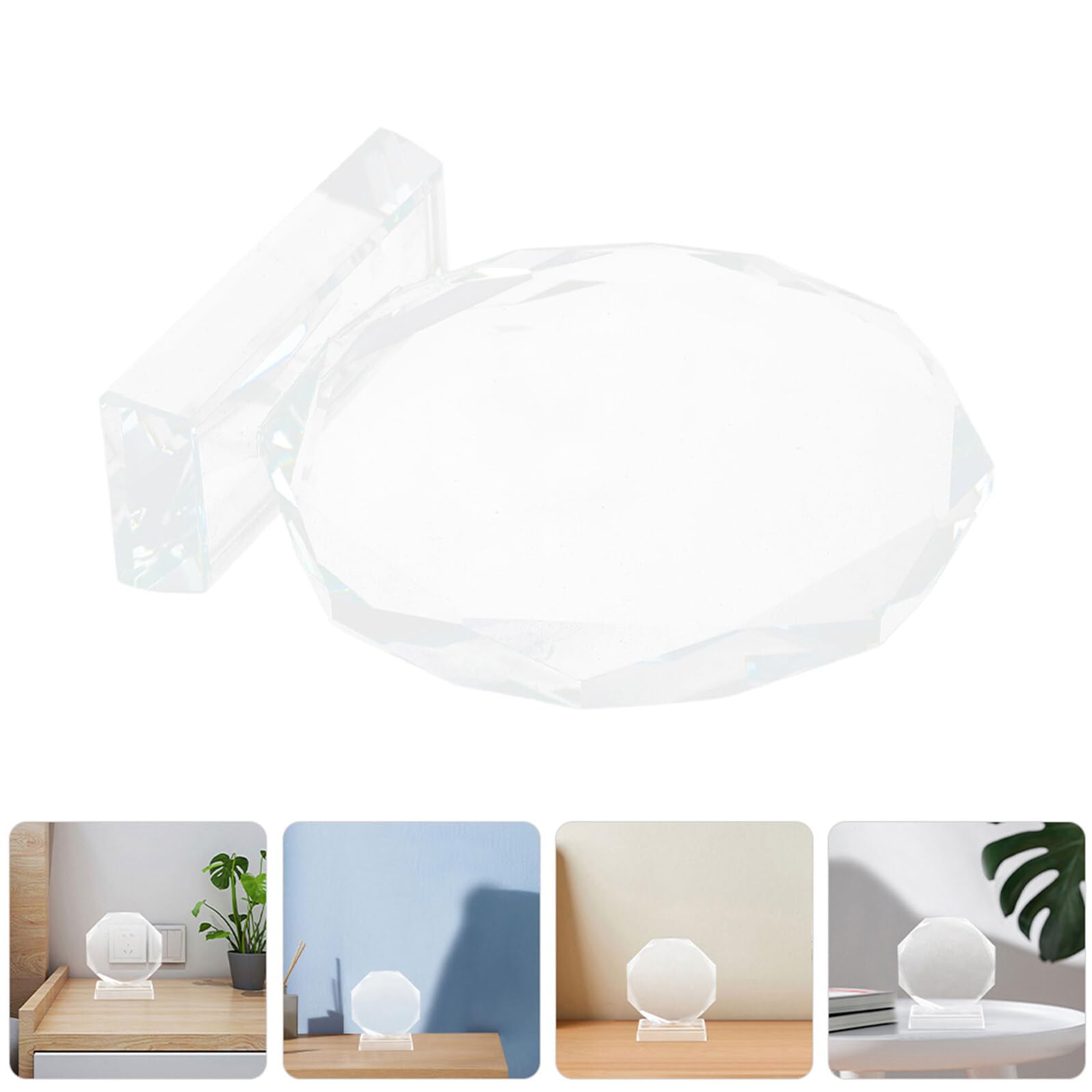 Trofeo de Cristal Octogonal Transparente 200mm Placa de Premio en Blanco para Reconocimiento Laboral y Medalla de Premio Conmemorativa para Graduación y Eventos Deportivos