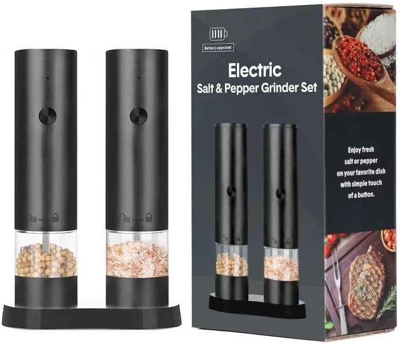USB rechargeable electric salt and pepper grinder – Adjustable fineness – Large capacity – Automatically grinds spices – Convenient kitchen tool (USB Style 2pcs)